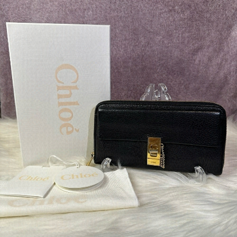 CHLOE portefeuille lambskin leather zip wallet